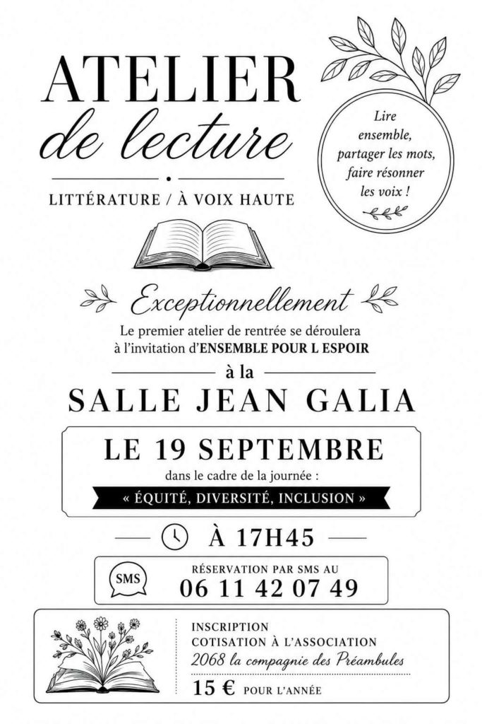 L&rsquo;atelier de lecture à voix haute.